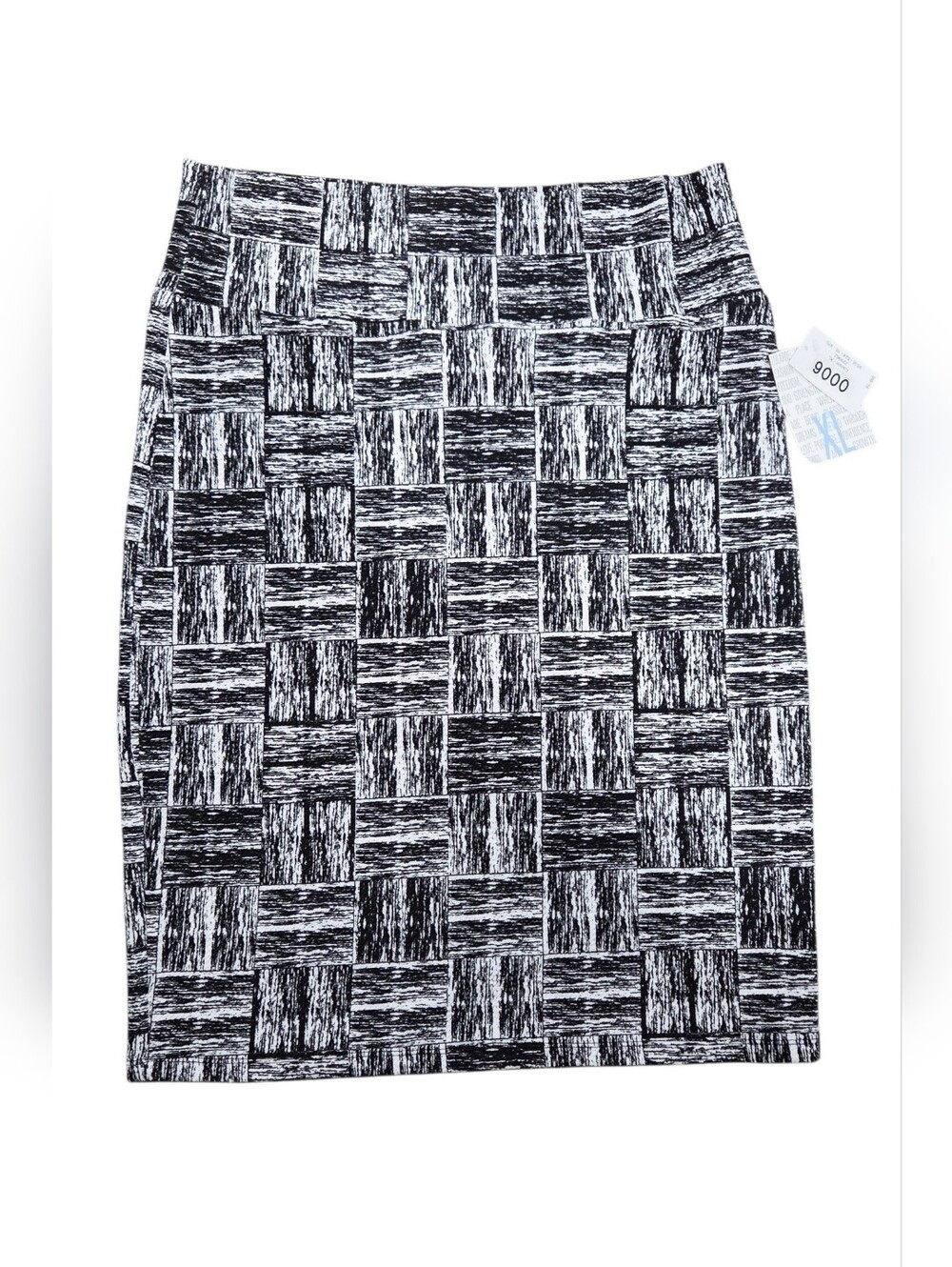 LuLaRoe Size XL Cassie Black & White Checkered Pencil Skirt NWT